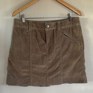 Athleta Khaki Corduroy With Velvet Texture Mini Skirt